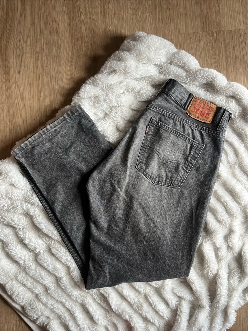 Levi's Men's Washed Black/Grey Straight Jeans
